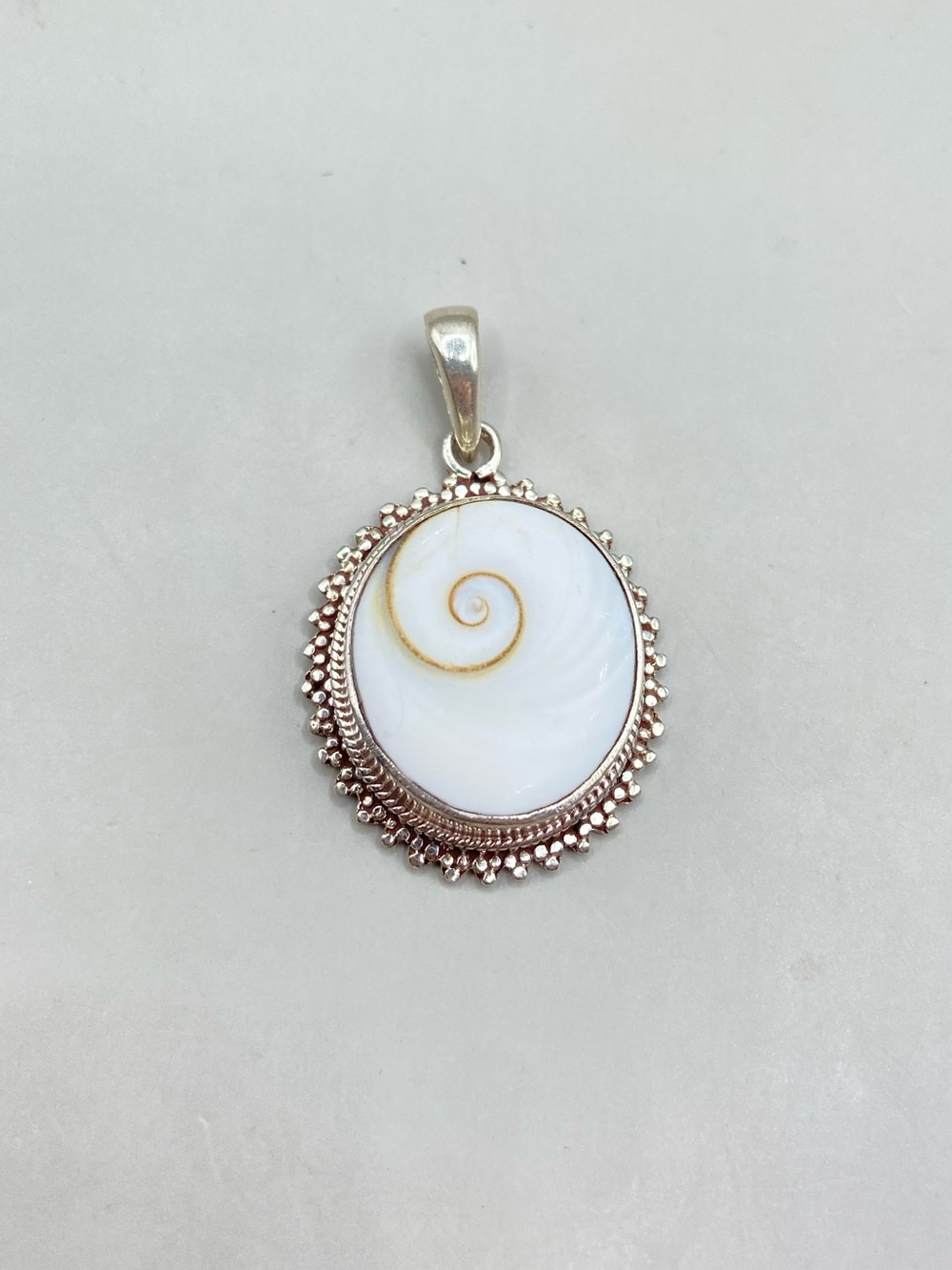 Sterling Silver Shiva Eye Shell Pendant